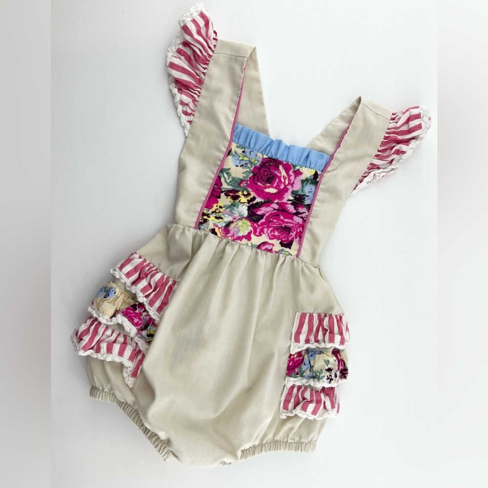 NOLA Smocked 18m Floral Ruffle Romper - Picture 2 of 6